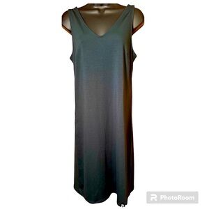 Banana Republic hunter green tie back midi dress size extra small